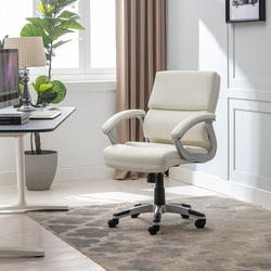 Danube Home Ventura Swivel Mid Back Office Chair, White