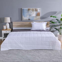 Danube Home Joy Cotton Quilted Bed Spread 100% Cotton Ultra Soft And Lightweight Modern Bed Cover, King, White