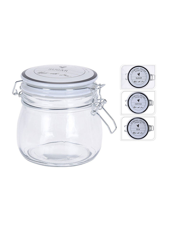 Danube Home Storage Jar With Clip Lid, Clear
