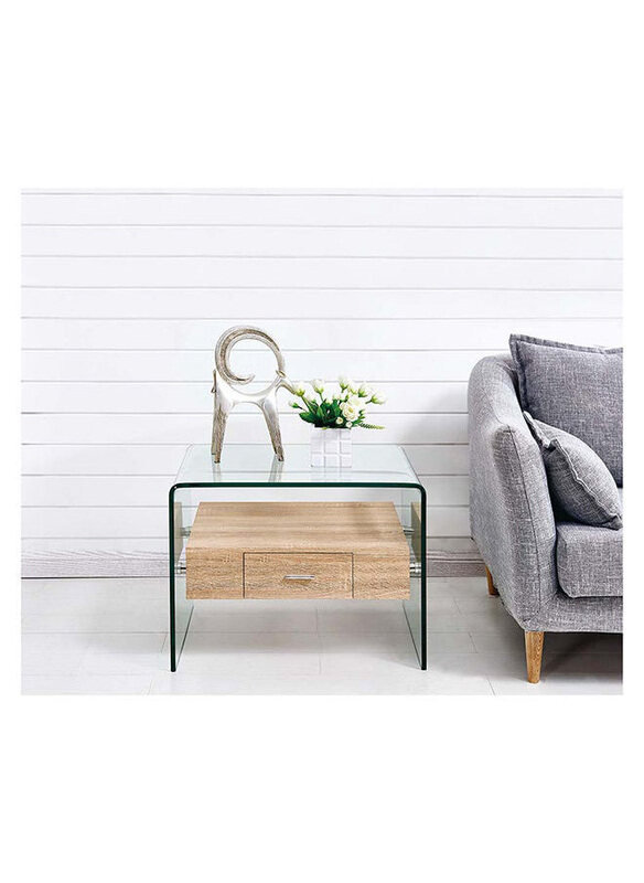 

Danube Home Glanz Modern Design Multifunctional End Table, Brown