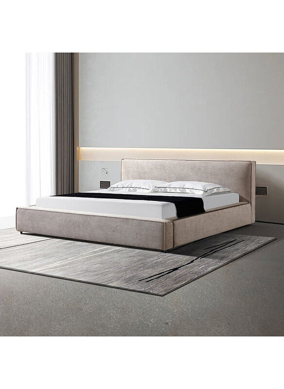 

Danube Home Delano Sturdy Modern Design Wooden King Bed, Light Brown