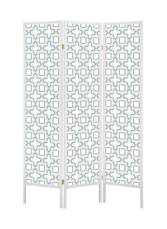 

Danube Home Wally 3-Panel Folding Room Divider, White Pattern