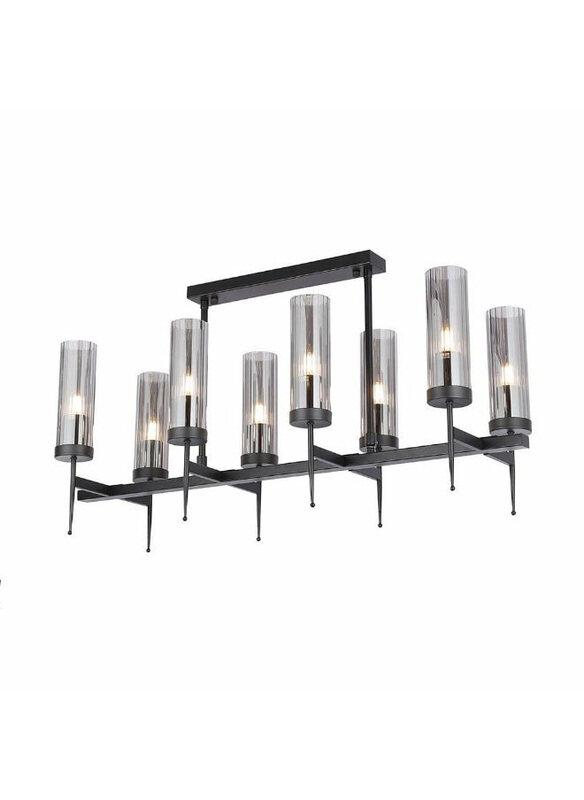 

Danube Home Viviana Chandelier, Metal Plated+ Glass, L 93 x H 53, E27, Black