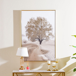 Danube Home Kellan Natural Tree Wall Art Decorations, 80x120cm, Gold