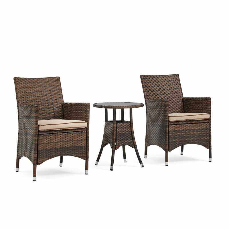 

Danube Home Darlene Rattan Balcony Set, Beige