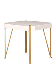 Danube Home Space Saving Octagonal Elvie End Table, White/Golden