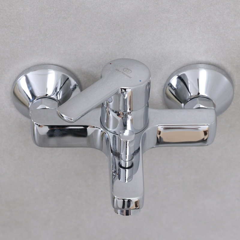 Danube Home Ideal Standard Idealstream Bath Shower Mixer with Brass Rain Shower Single Handle Faucet & Handheld Spray, Chrome