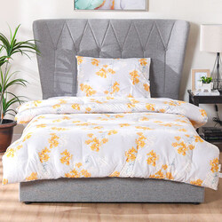 Danube Home 2-Piece Shoreline Marbles Comforter 100% Cotton Bedding Set With Pillow Cover For Bedroom, Single, Grey