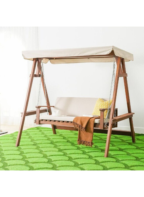 

Danube Home Camry Wooden Swing Solid Wood Swing Seat, Beige