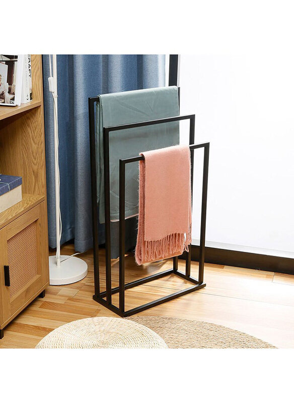 

Danube Home Myro Freestanding Metal Towel Hanger, Black