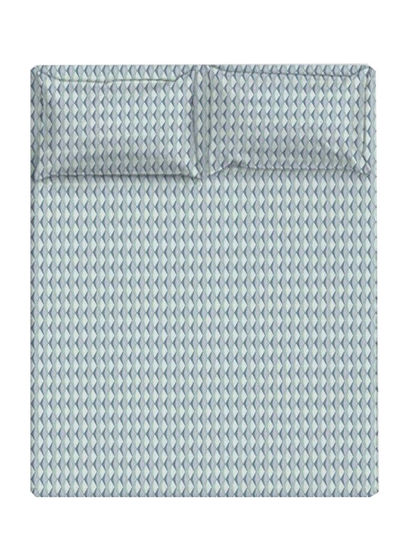 

Danube Home 3-Piece Albany Misty Blue Fitted Sheet Set, 1 Fitted Sheet + 2 Pillowcases, King, ANU-DUB-037 C, Blue