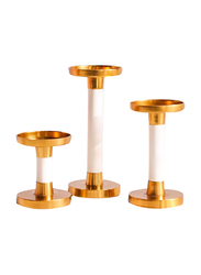 Danube Home 3-Piece Aliena Decorative Candle Holders, Gold/Ivory