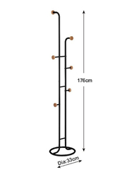 Danube Home Thammuz Free Standing Metal Coat Rack with Modern Hooks, Black