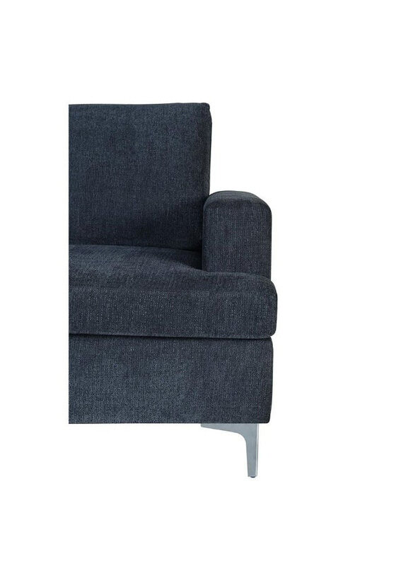 

Danube Home Mikee Corner Fabric Sofa, Dark Grey