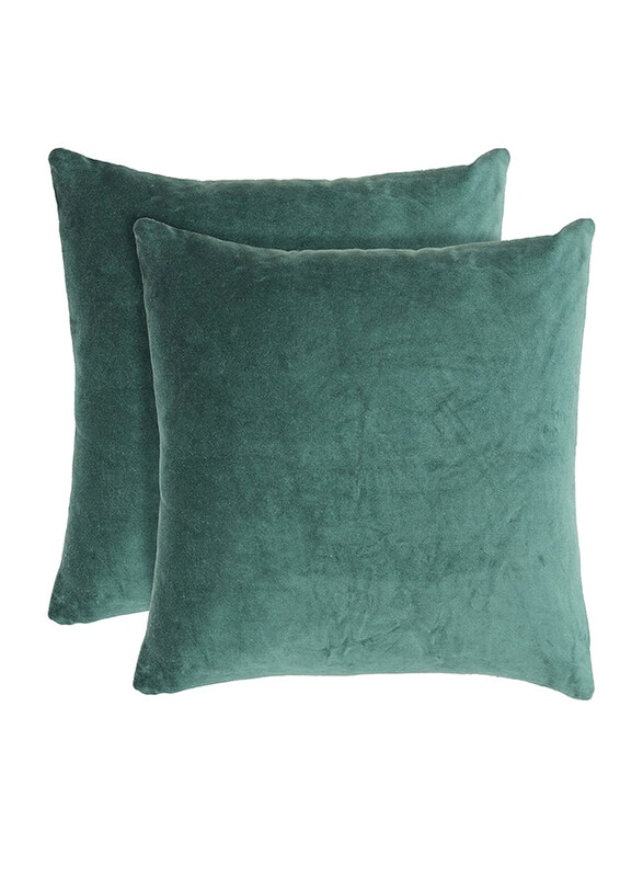 

Danube Home 2-Piece Sterling Solid Velvet Cushion Cover, 45 x 45cm, Teal
