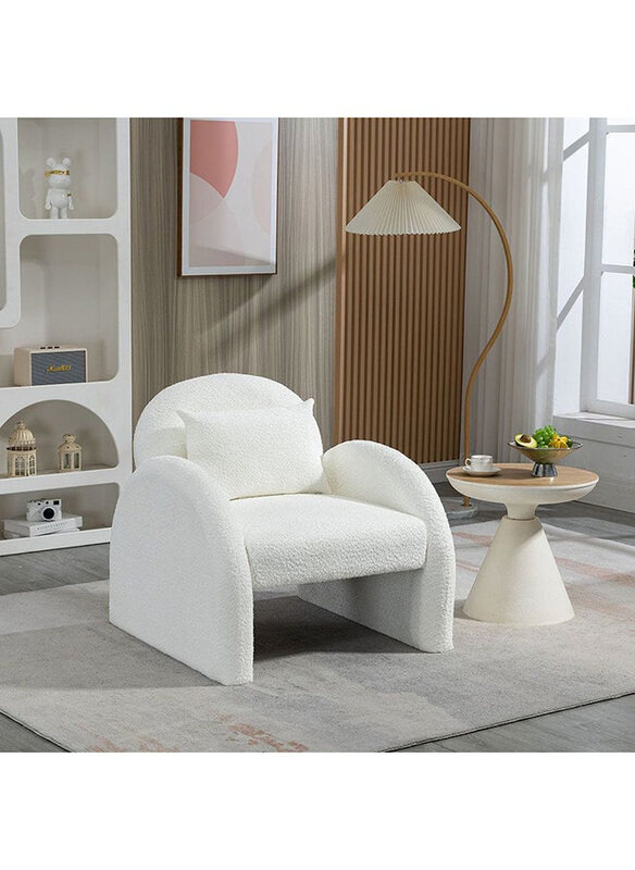 

Danube Home Bergman Modern Design Fabric Accent Chair, White