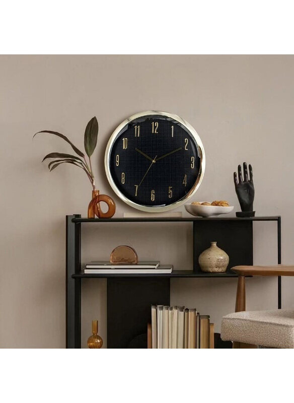 

Danube Home Cambridge Zoa Wall Clock, Gold/Black