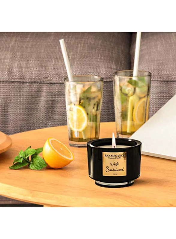 Danube Home White Sandalwood Renaissance Scented Candle, 170g, Black