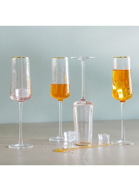 

Danube Home 4-Piece 230ml Youthfulbite Flute Glass Set, Clear