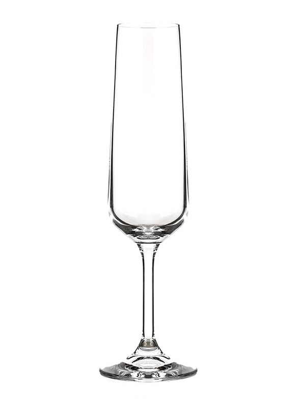 

Danube Home 205ml 4-Piece Maison Forine Champagne Crystal Glass Set, Clear