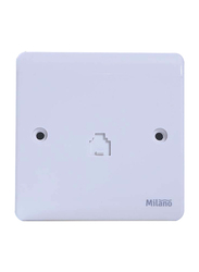 Danube Home Milano 1 Gang Tel Socket Rj11, White