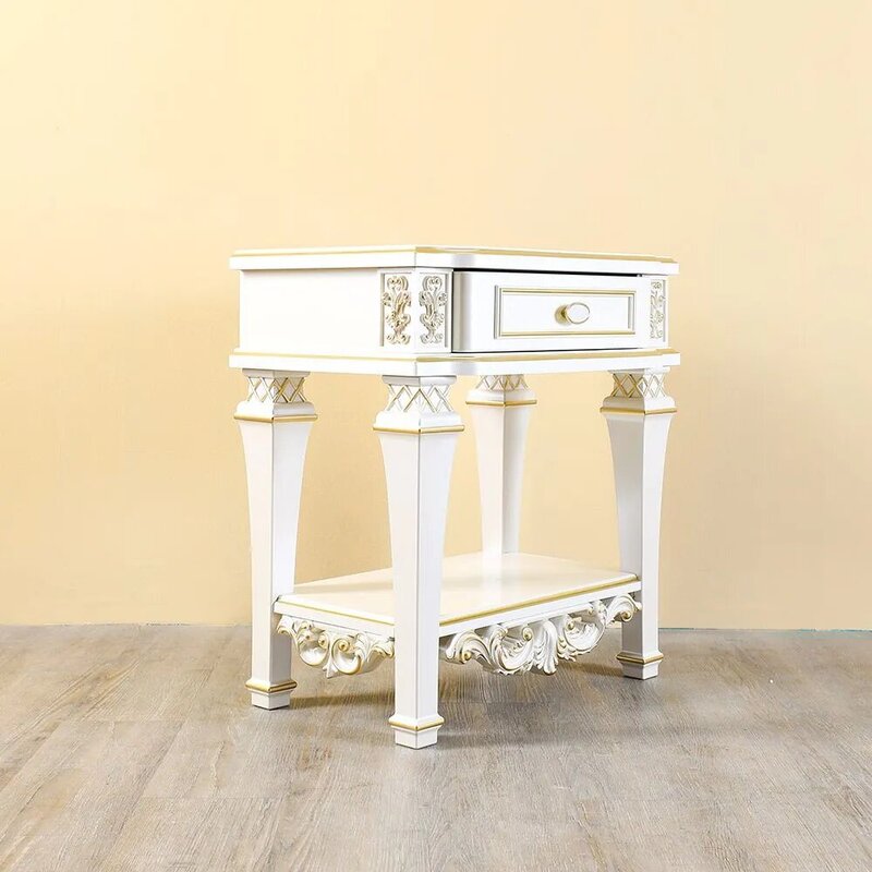 Danube Home Celia Night Stand, Cream/Golden