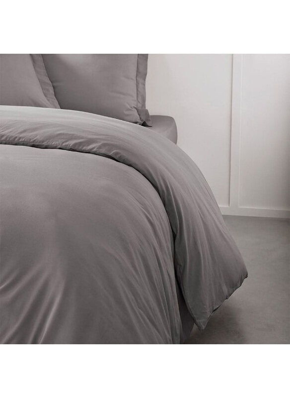 

Danube Home Pristine Fit 144TC Soft Duvet Cover, Queen, Grey