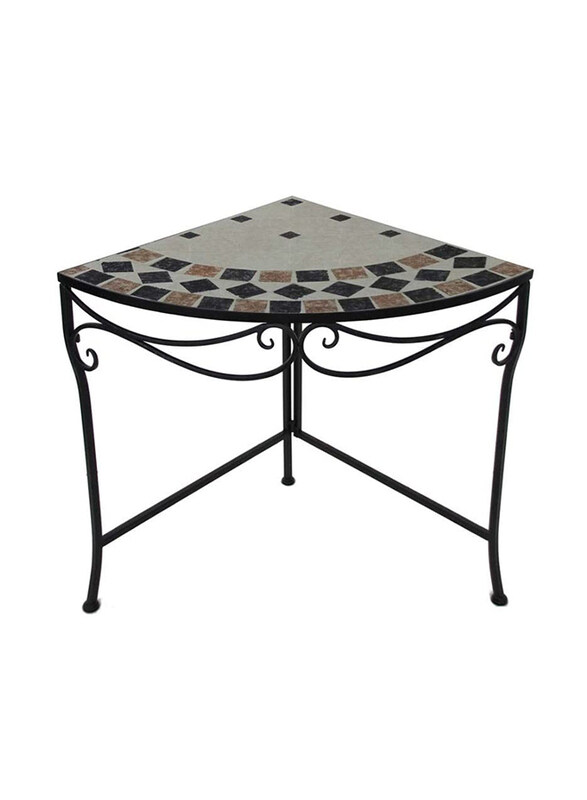 

Danube Home Metal/Mosaic Corner Table, Black