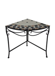 Danube Home Metal/Mosaic Corner Table, Black