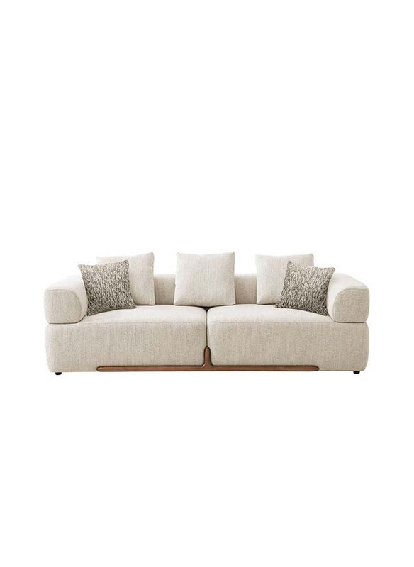 

Danube Home Galaxy 3 Seater Modern Design Fabric Sofa, Beige/Brown