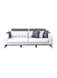Danube Home Allegra 3 Seater Fabric Sofa, Light Grey
