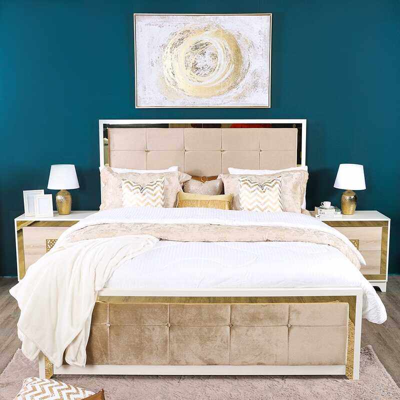 

Danube Home Helga King Bed, Silver/Brown