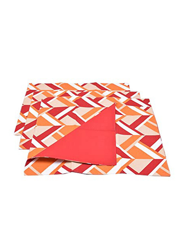 

Danube Home Geometric Set 4 Fused Placemat, Red