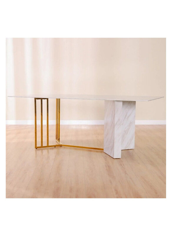 

Danube Home Flamingo 6-Seater Dining Table, Grey Marble/ Brown