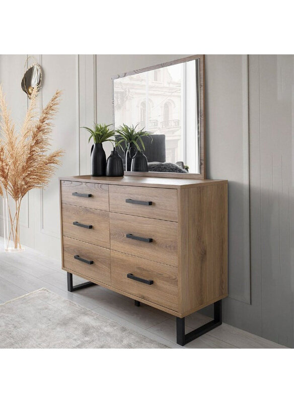 

Danube Home Norden Dresser with Mirror, Grey/Light Grey