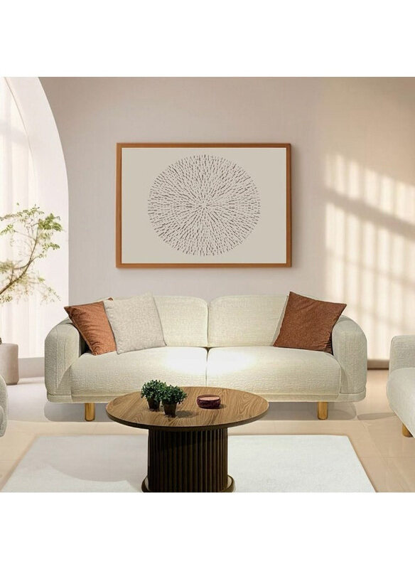 

Danube Home Tuana 3 Seater Fabric Sofa with Wood And Metal Frame, Beige