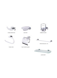 Danube Home Milano Ruby Bathroom Accessories 6900 Series, 7 Piece Gift Set, Silver