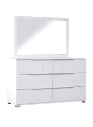 Danube Home Brooklyn Dresser with Mirror, 137 x 45.3 x 81.6cm, White