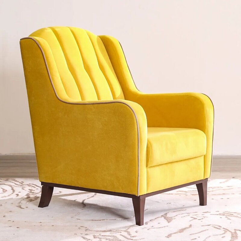 Danube Home Ada Fabric Sofa, Single Seater, Olive Yellow