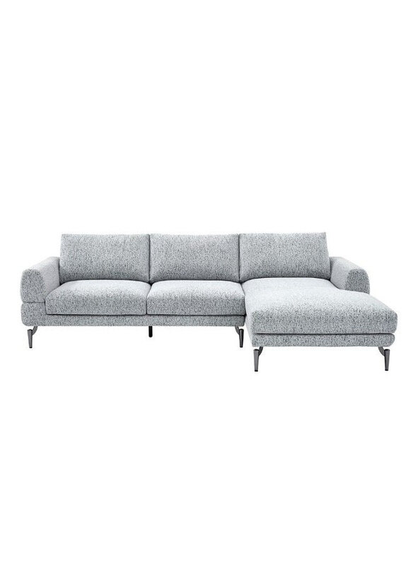 

Danube Home Pletora Right Corner Fabric L-Shape Sofa, Light Grey