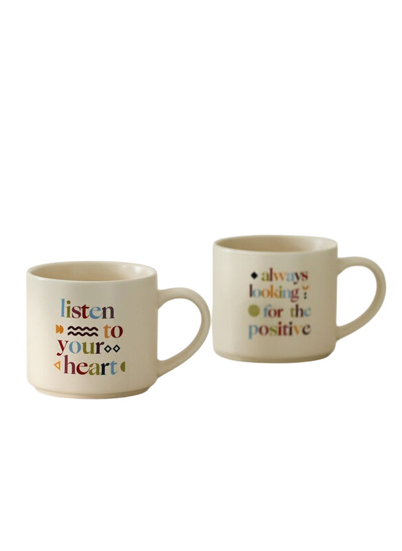 

Danube Home 470ml 2-Piece Essential New Bone China Mug Set, Beige
