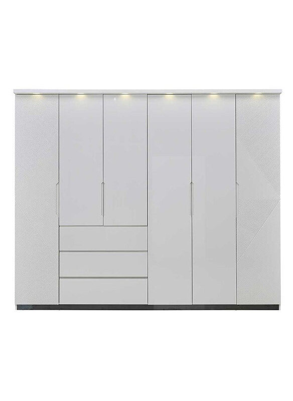 

Danube Home Petruci 6 Door Clothes Wardrobe, White/Black