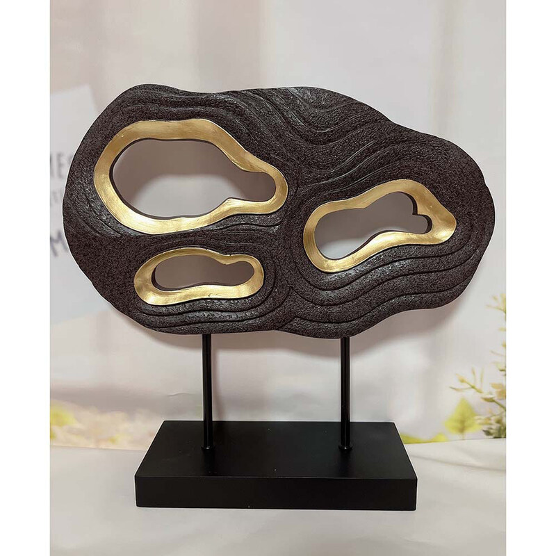 

Danube Home Nordic Polyresin Creative Abstracts Figurines, Gold/Black