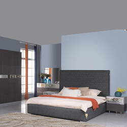 Danube Home Calvin King Bed, Dark Grey