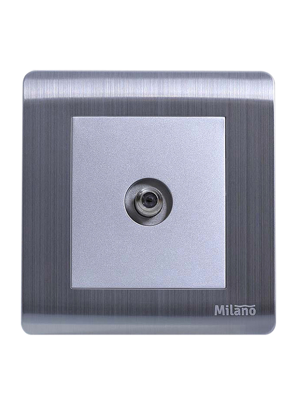 Danube Home Metal Plate Brushed Milano Satellite Outlet, Silver