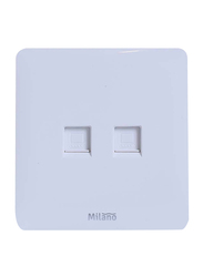 Milano Dual Computer Outlet Cat-6 Switches, White