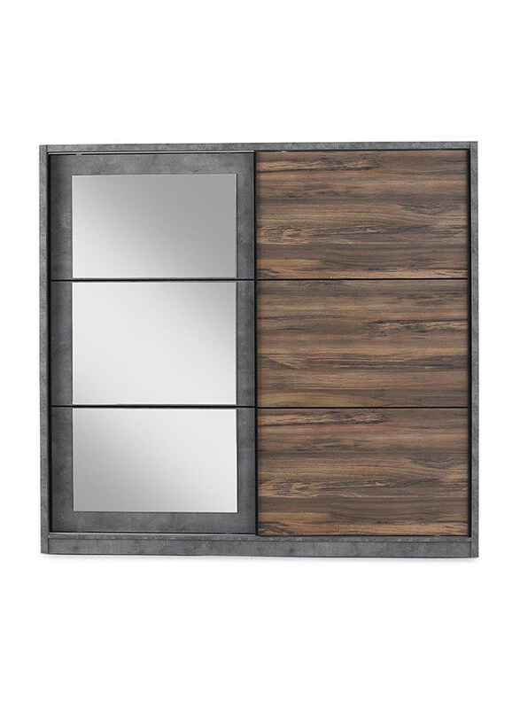 

Danube Home Norden Sliding Wardrobe, Walnut/Stone Grey