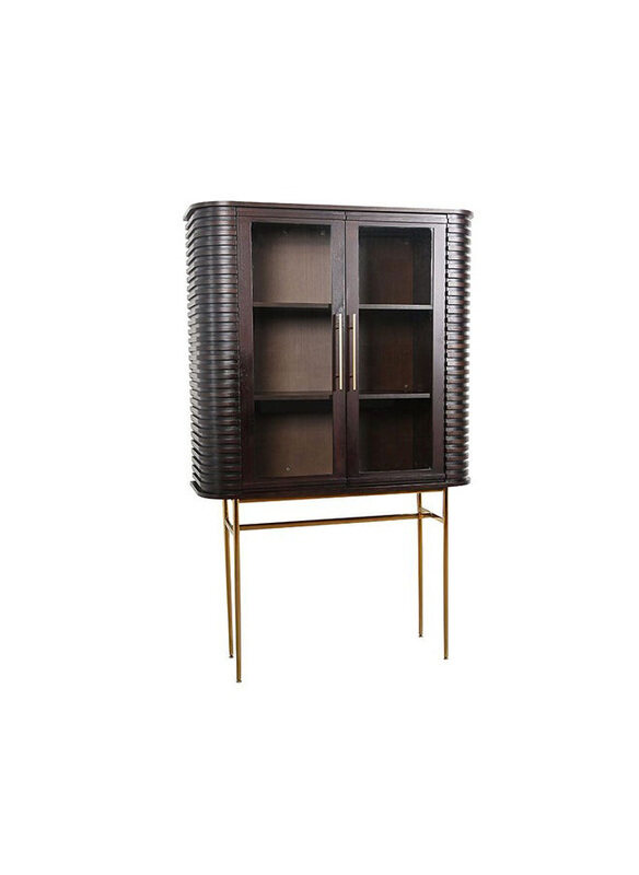

Danube Home Marcelle Strong & Sturdy Display Cabinet, Espresso/ Gold