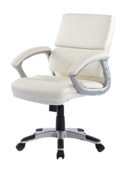 Danube Home Ventura Swivel Mid Back Office Chair, White