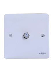 Danube Home Milano 1 Gang Satellite Outlet Switch, White